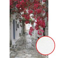 Фреска Ortograf Городской пейзаж 0916 Фактура бархат FX Флизелин (1,8*2,7) Серый/Розовый, Город/Цветы арт-0916 (бархат FX) — фото 1, Фрески