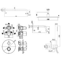 Душевая система Paffoni Light с термостатом Черная матовая арт-KITLIQ019NO045KING — фото 10, Встраиваемые душевые комплекты