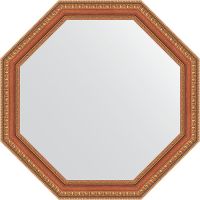 Зеркало Evoform Octagon 62х62 в багетной раме - Бронзовые бусы на дереве 60 мм арт-BY 3713 — фото 1, Зеркала в ванную комнату