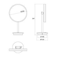 Косметическое зеркало Emco Pure с увеличением с подсветкой арт-1094 060 09 — фото 2, Косметические зеркала