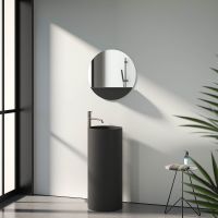 Зеркало Evoform Shadow d60 с металлической полочкой - Черный цвет арт-BY 0561 — фото 3, Зеркала в ванную комнату