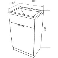 Тумба с раковиной 1MarKa Revo 50H Бетон темно-серый арт-У99086 — фото 5, Тумбы с раковиной