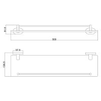 Товар: Стеклянная полка Belz B905 Вороненая сталь арт-B90507 - фото 2 Стеклянная полка Belz B905 Вороненая сталь арт-B90507 — фото 2, Полки для ванной и душа