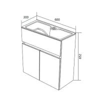Тумба с раковиной 1MarKa Mira 60 подвесная Дуб Сонома арт-У75337 — фото 5, Тумбы с раковиной