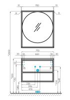 Зеркало Aquaton Лофт Фабрик 80 Дуб эндгрейн арт-1A242602LTDU0 — фото 2, Зеркала в ванную комнату