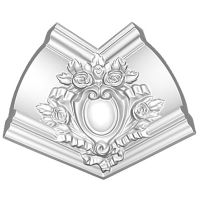 Внутренний угол для потолочного плинтуса Decomaster 200x145x125 мм арт-DP 217 R — фото 1, Плинтуса напольные