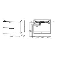 Тумба под раковину Jacob Delafon Odeon Rive Gauche 80 подвесная Дуб Табак ручки Хром арт-EB2522-R5-E52 — фото 3, Тумбы под раковину