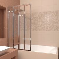 Товар: Шторка на ванну Veconi Palau 90 L профиль Хром стекло прозрачное арт-PL74L-90-01-19C4 - фото 1 Шторка на ванну Veconi Palau 90 L профиль Хром стекло прозрачное арт-PL74L-90-01-19C4 — фото 1, Складные шторки для ванной