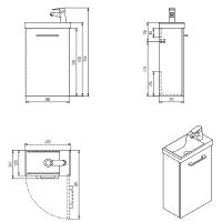 Тумба с раковиной Cersanit Lara 40 подвесная Белая арт-64228 — фото 4, Тумбы с раковиной
