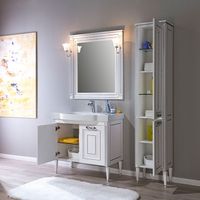 Шкаф пенал Aquanet Паола 40 Белый Серебро арт-181770 — фото 2, Пеналы для ванной комнаты