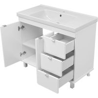 Тумба с раковиной Misty Аврора 100 Белая матовая арт-УТ000024195 — фото 4, Тумбы с раковиной