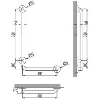 Поручень Nofer угловой Матовая нержавеющая сталь арт-15158.S — фото 3, Поручни для ванной