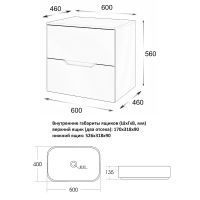 Тумба с раковиной Orange Line 60 подвесная Латте матовый арт-Li-60TuLMDF+B05-500W — фото 8, Тумбы с раковиной