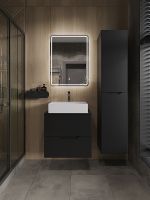 Товар: Тумба с раковиной Orange Line 60 подвесная Черная матовая арт-Li-60TubMDF+B04-500W - фото 5 Тумба с раковиной Orange Line 60 подвесная Черная матовая арт-Li-60TubMDF+B04-500W — фото 5, Тумбы с раковиной