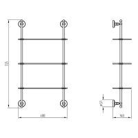 Стеклянная полка Migliore Mirella Бронза арт-17163 — фото 2, Полки для ванной и душа
