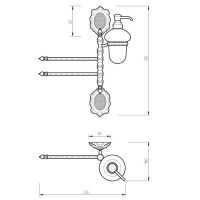 Полотенцедержатель с дозатором для жидкого мыла Migliore Cleopatra поворотный Хром арт-16674 — фото 4, Полотенцедержатели