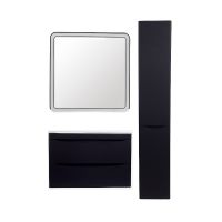 Тумба под раковину Style Line Бергамо 80 подвесная Черная антискрейч арт-СС-00002324 — фото 5, Тумбы под раковину