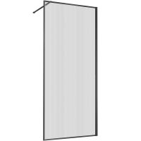 Душевая перегородка Vincea Walk-In 80 профиль Вороненая сталь стекло рифленое арт-VSW-1HP800FLGM — фото 1, Душевые перегородки