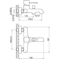 Смеситель для ванны Orange Karl Хром арт-M05-100cr — фото 9, Смеситель для ванны