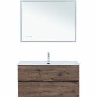 Тумба под раковину Aquanet Алвита New 100 подвесная Дуб веллингтон табак арт-334188 — фото 7, Тумбы под раковину