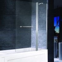 Шторка на ванну Esbano ES-1412 120 профиль Хром стекло прозрачное арт-ESDV1412 — фото 1, Шторки для ванной распашные