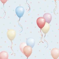 Обои детские Alessandro Allori Dolce Vita Винил на флизелине (1.06*10,05) Голубой/Разноцветный, Воздушные шары арт-2411-7 — фото 1, Обои для стен