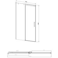Душевая дверь Vincea Dice 160 профиль Вороненая сталь стекло прозрачное арт-VDS-4D160CLGM — фото 4, Раздвижные душевые двери