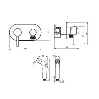 Гигиенический душ со смесителем Damixa Option Черный матовый арт-212000300 — фото 4, Гигиенические души