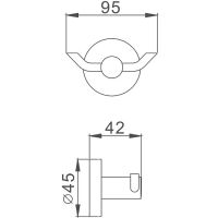 Двойной крючок Haiba Черный матовый арт-HB8705-2 — фото 2, Крючки для полотенец