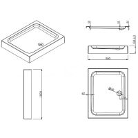 Душевой уголок Esbano ESR-8190 100x80 профиль Хром стекло прозрачное арт-ESUGR8190 — фото 11, Прямоугольные душевые уголки