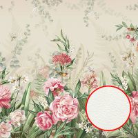 Фреска Ortograf Aurora 34106 Фактура флок FLK Флизелин (4,5*3) Бежевый/Зеленый/Розовый, Цветы арт-34106 (флок FLK) — фото 1, Фрески