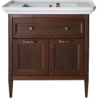 Комплект мебели для ванной ASB-Woodline Гранда 85 Антикварный орех арт-11487+23539+11483+11485 — фото 2, Комплекты мебели для ванной