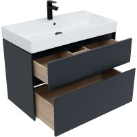 Тумба с раковиной Aquanet Бруклин 85 подвесная Антрацит матовый арт-312889 — фото 7, Тумбы с раковиной