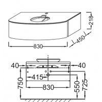 Тумба под раковину Jacob Delafon Presquile 83 подвесная Белая глянцевая арт-EB1106-G1C — фото 3, Тумбы под раковину