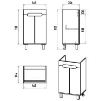 Тумба с раковиной Misty Сканди 50 Белый Дуб крафт золотой Антрацит арт-УТ000023180 — фото 8, Тумбы с раковиной