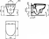 Унитаз Ideal Standard Esedra Rimless подвесной с сиденьем Микролифт арт-T365701 — фото 2, Подвесные унитазы