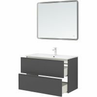 Тумба под раковину Aquanet Арт 100 подвесная Ясень графит арт-329614 — фото 9, Тумбы под раковину