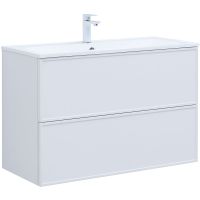 Тумба под раковину Aquanet Арт 100 подвесная Белая матовая арт-313257 — фото 1, Тумбы под раковину