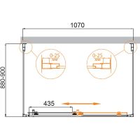 Душевой уголок Cezares Molveno 110x90 профиль Хром стекло рифленое арт-MOLVENO-AH-12-110/90-P-Cr — фото 3, Прямоугольные душевые уголки