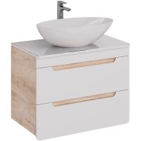 Тумба под раковину Lemark Olivia 80 подвесная Белый глянец Дуб Кантри арт-LM08OL80T — фото 5, Тумбы под раковину