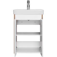 Тумба под раковину Aquaton Сканди Doors 45 Белый глянец Дуб рустикальный арт-1A278701SDZ90 — фото 6, Тумбы под раковину