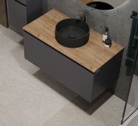 Тумба под раковину Jorno Cossety 100 подвесная Антрацит арт-Coss.01.100/P/A-DZ/JR — фото 3, Тумбы под раковину