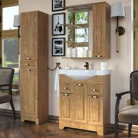 Шкаф пенал Stella Polar Кармела 36 Карпатская ель арт-SP-00000193 — фото 2, Пеналы для ванной комнаты