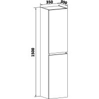 Шкаф пенал Runo Манхэттен 35 подвесной Белый арт-00-00001048 — фото 5, Пеналы для ванной комнаты