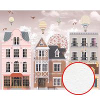 Фреска детская Ortograf Детские 33304 Фактура бархат FX Флизелин (3,4*2,7) Коричневый/Розовый, Город арт-33304 (бархат FX) — фото 1, Фрески