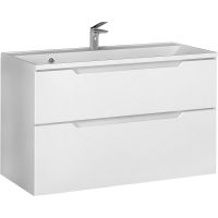 Тумба под раковину Raval Wector 100 подвесная Белая арт-Wct.01.100/P/W/MD — фото 6, Тумбы под раковину