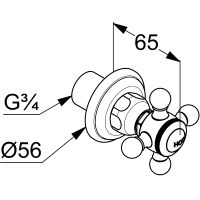 Запорный вентиль Kludi Adlon Хром арт-518160520 — фото 2, Комплектующие для душевого оборудования