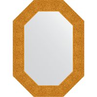 Зеркало Evoform Octagon 56x76 в багетной раме - Чеканка золотая 90 мм арт-BY 7181 — фото 1, Зеркала в ванную комнату