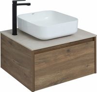 Тумба с раковиной STWORKI Карлстад 60 подвесная Дуб рустикальный арт-425188 — фото 4, Тумбы с раковиной