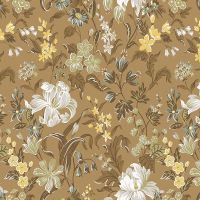 Обои LOYMINA Equator Флизелин (1*10,05) Коричневый, Цветы арт-QTR4 004/1 — фото 1, Обои для стен